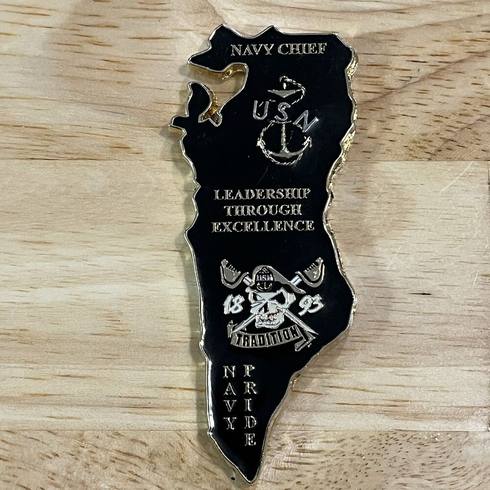 Challenge Coin USN SWA CPOA Bahrain Navy Chief Leadership Through Excellence